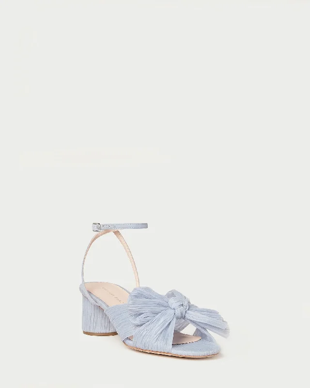 Dahlia Blue Pleated Bow Heel