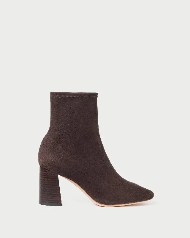 Elise Dark Brown Stretch Bootie