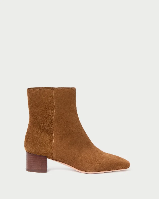 Ginny Cacao Suede Ankle Boot