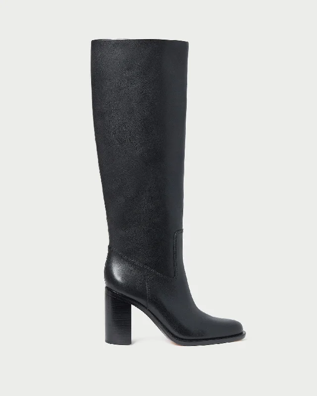 Heidi Black Leather Tall Boot