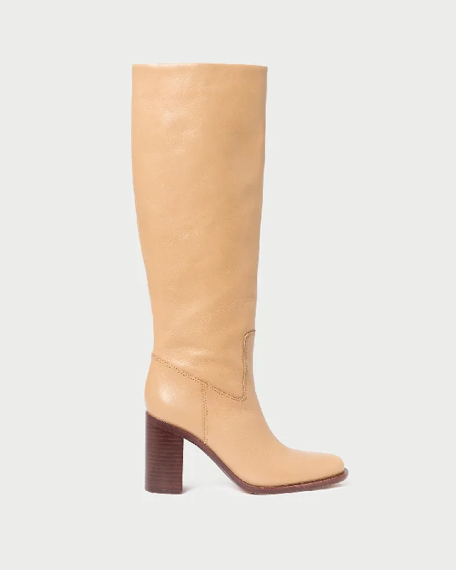 Heidi Khaki Leather Tall Boot