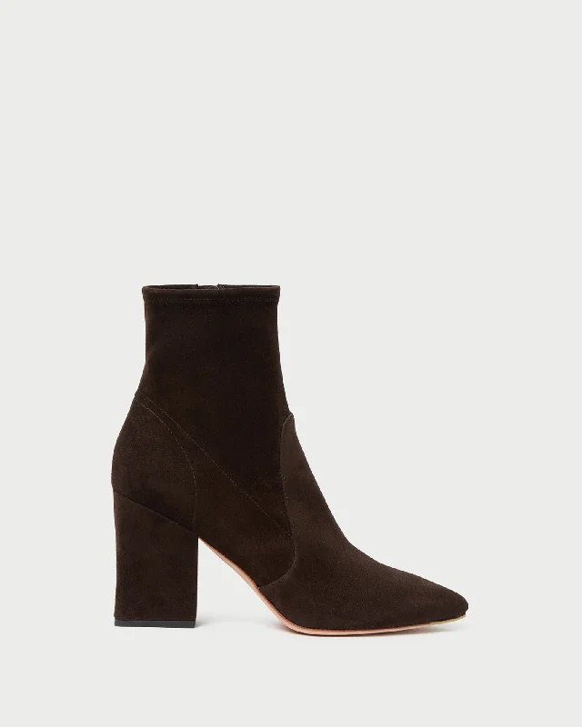 Isla Brown Suede Slim Bootie