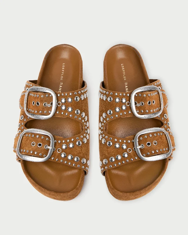 Jack Cacao Suede Studded Sandal