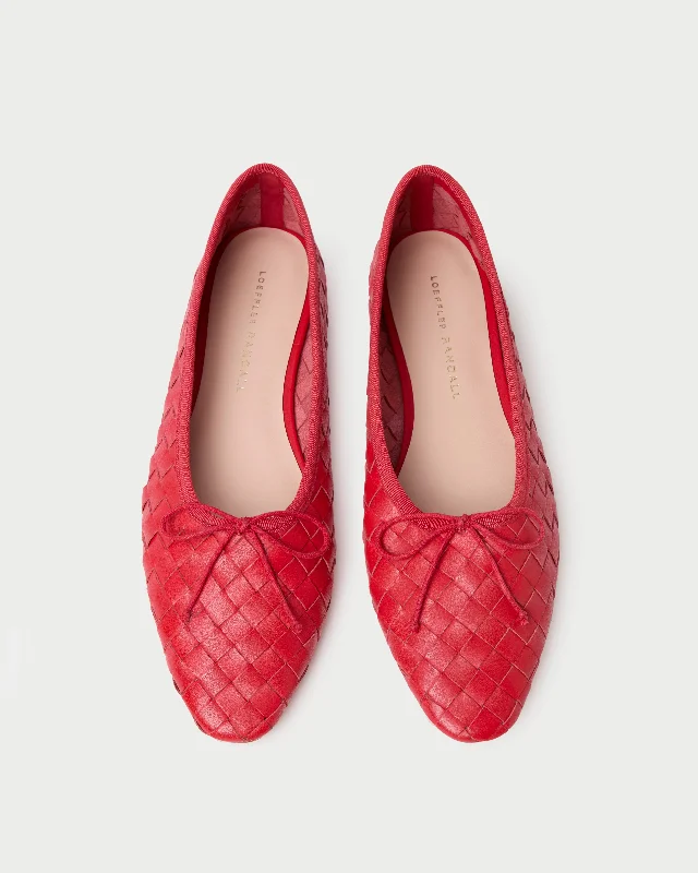 Landry Red Woven Ballet Flat