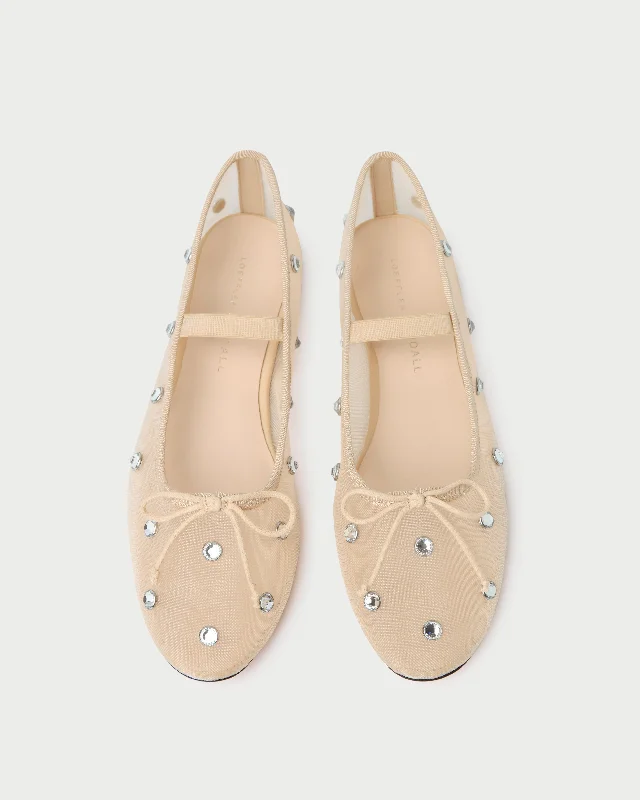 Leonie Caramel/Crystal Ballet Flat