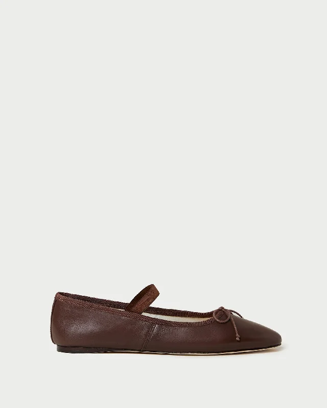 Leonie Chocolate Leather Ballet Flat