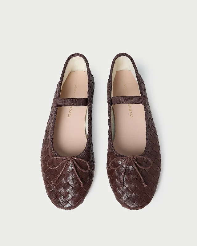 Leonie Espresso Woven Ballet Flat