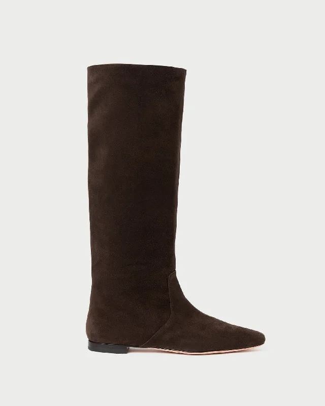 Lillian Brown Suede Tall Boot