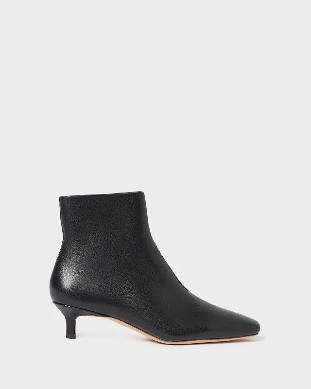 Marcella Black Leather Ankle Boot