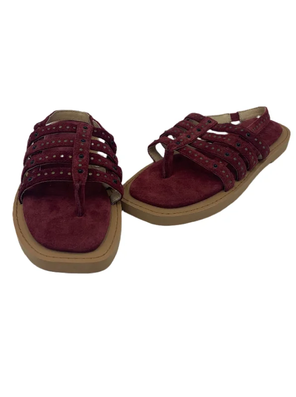 Maroon Sandals Designer Frye, Size 6