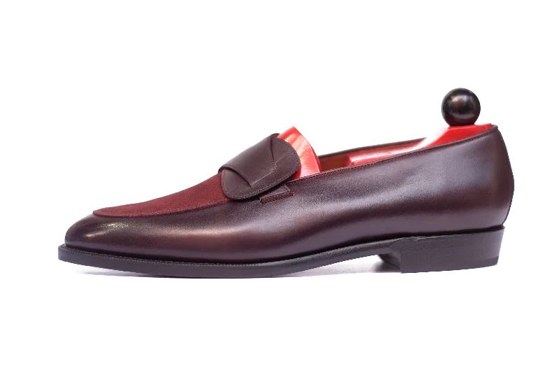 Meridian - MTO - Deep Merlot Calf / Burgundy Suede - TMG Last - Single Leather Sole