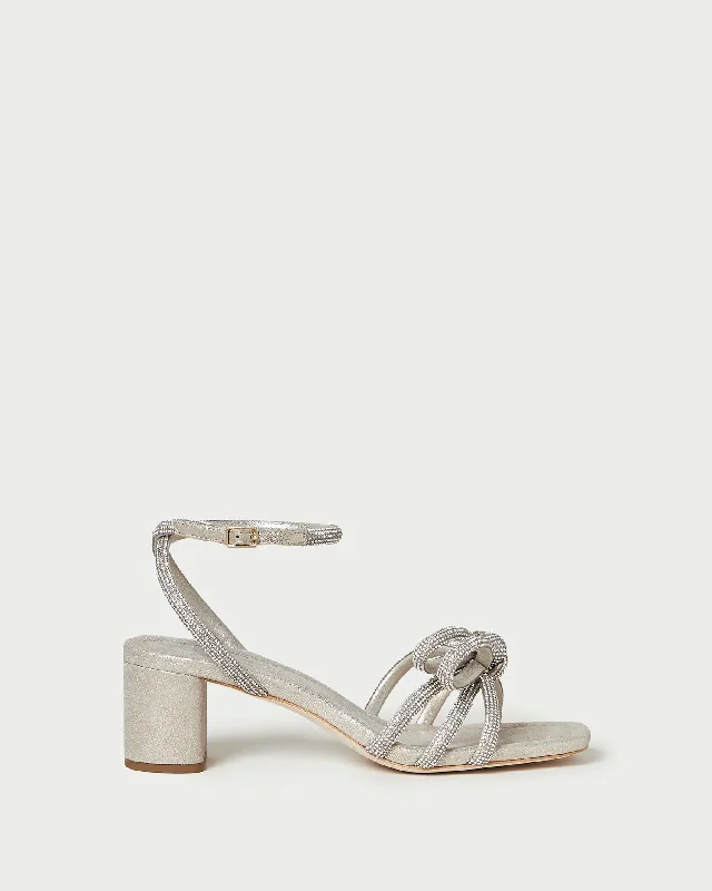 Mikel Cappuccino Bow Mid-Heel Sandal