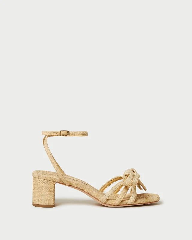 Mikel Natural Bow Mid-Heel Sandal