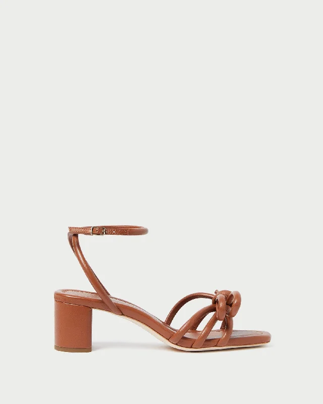 Mikel Timber Bow Mid-Heel Sandal