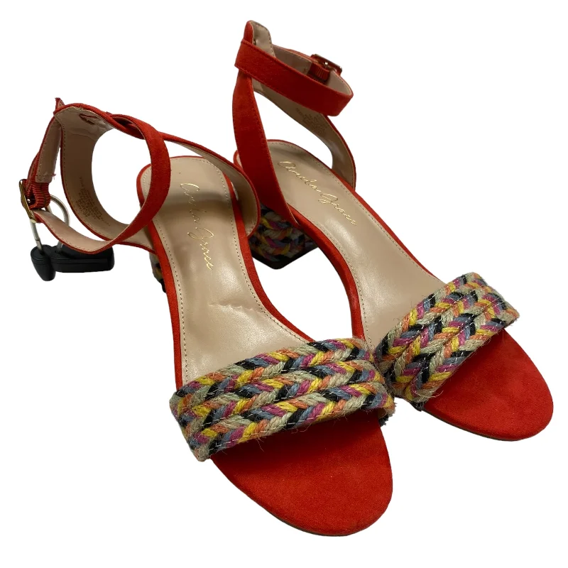 Multi-colored Sandals Heels Block Amelia Grace, Size 6