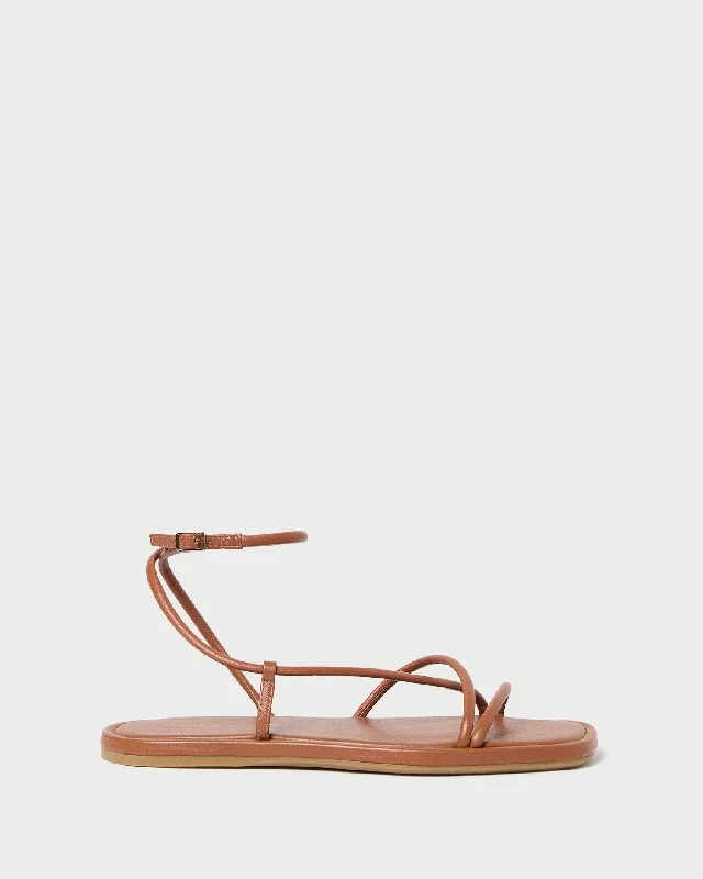 Noor Timber Leather Flat Sandal