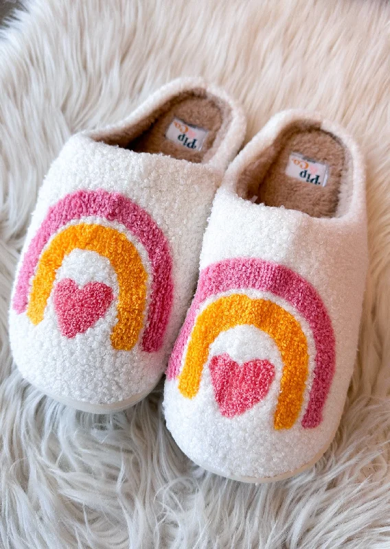 Rainbow Heart Slippers