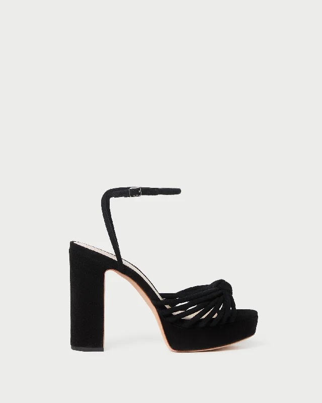 Rivka Black Suede Platform Sandal