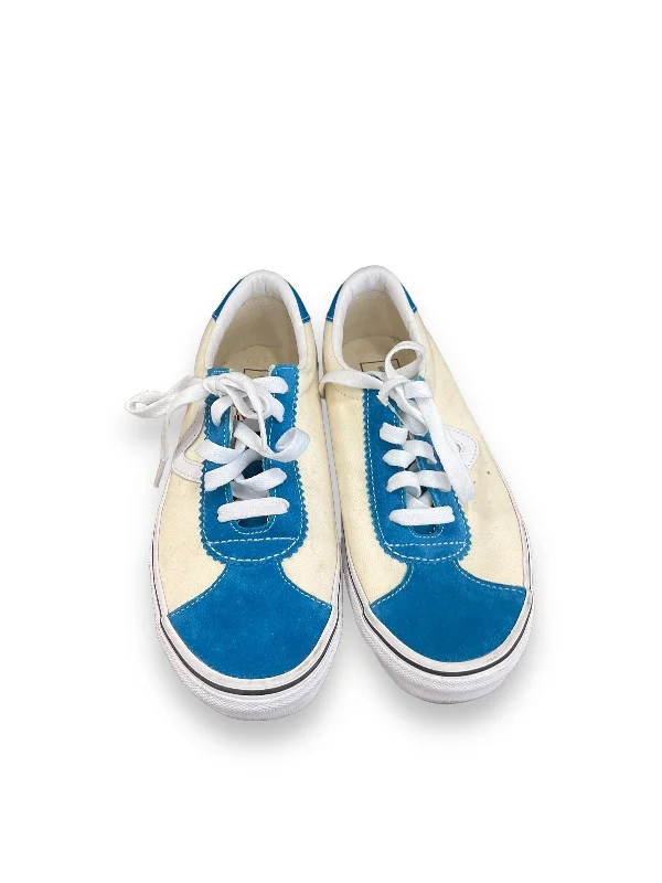 Shoes Sneakers By Vans In Blue & Cream, Size: 7.5