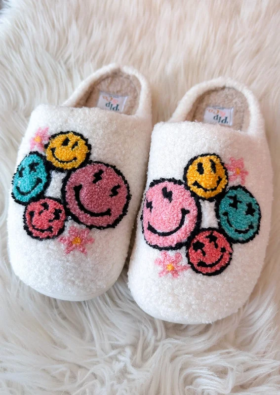 Smiley Face Flower Slippers