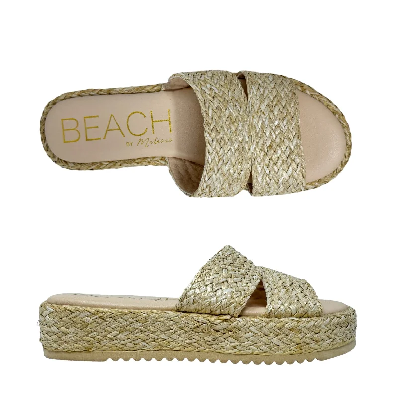 Hali Platform Sandals in Natural Raffia Matisse Beach, Size 9