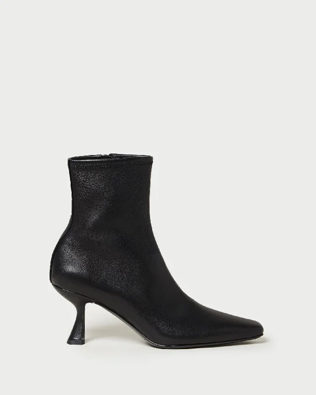 Thandy Black Curved Heel Bootie