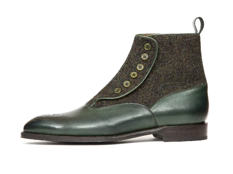 Westlake - MTO - Forest Green Calf / Moss Green Medley Tweed - NGT Last - Single Leather Sole