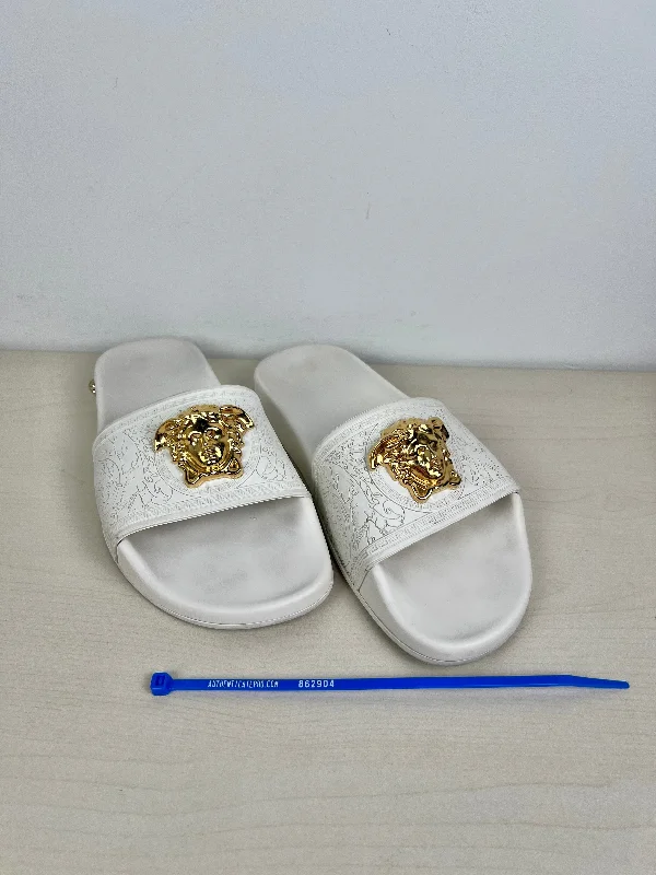 White Sandals Luxury Designer Versace, Size 6