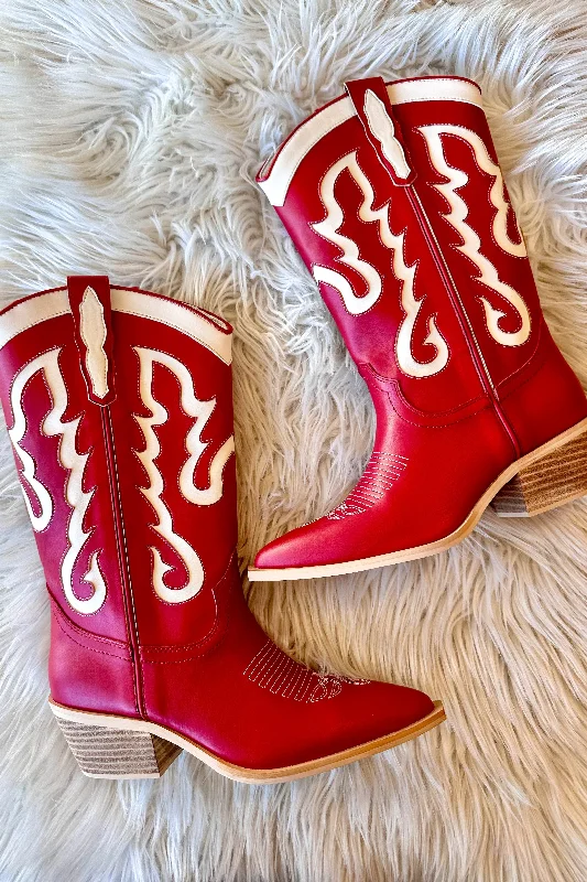 Yaya Dark Red Cowboy Boot