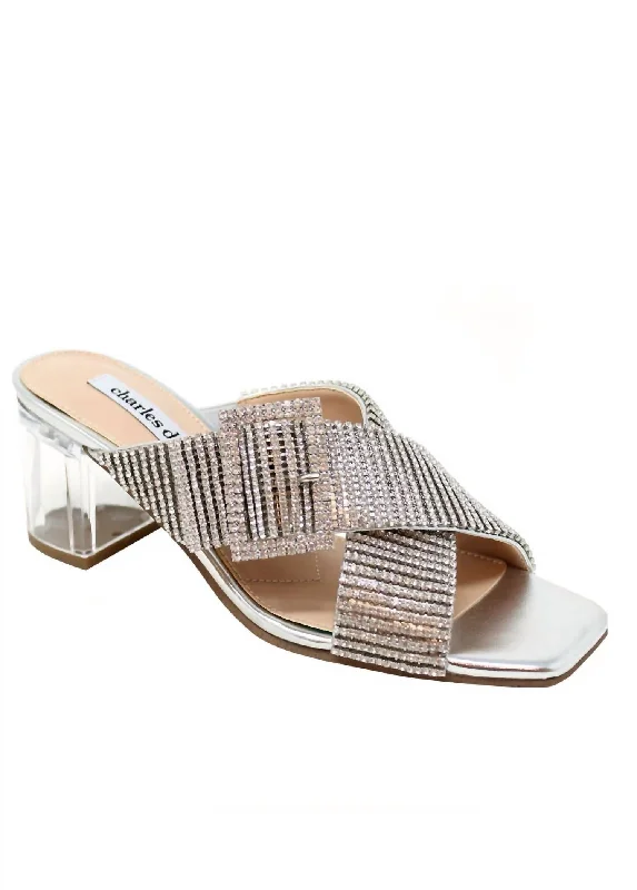 Cayden Sandal In Silver Brogue Oxford Aesthetic 