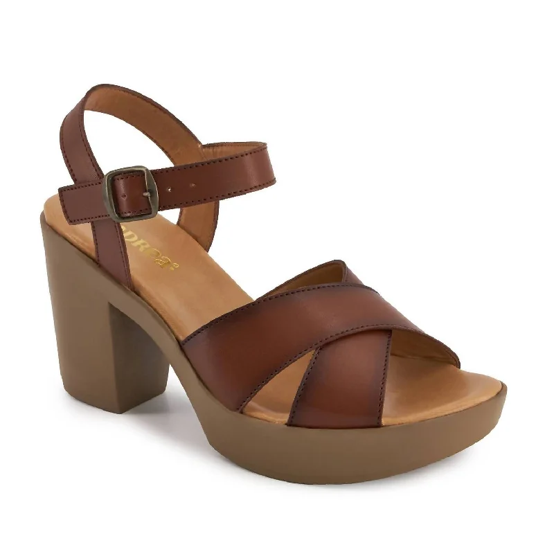 Women's Comfort Classic Heel Ankle Strap Sandals In Brown Sustainable Shoe Design  