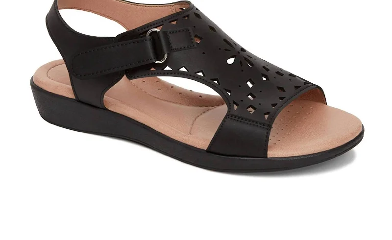 Women's Leather Comfort Laser Pattern Sandals In Black Glow - in - the - Dark Shoe Design  