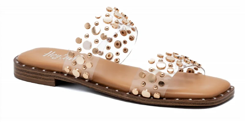 Women's Magnet Slip On Sandal In Clear Desert Boot Utility Style  
